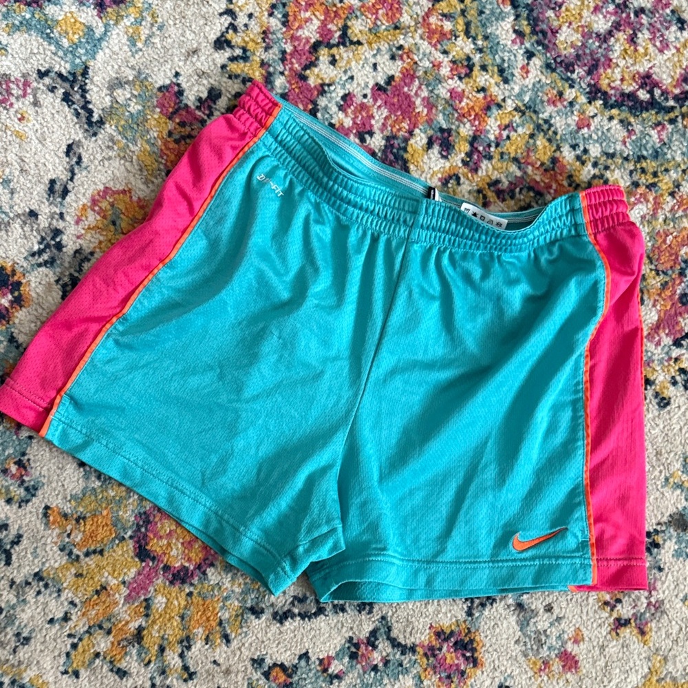 Nike Teal and Pink Running Shorts